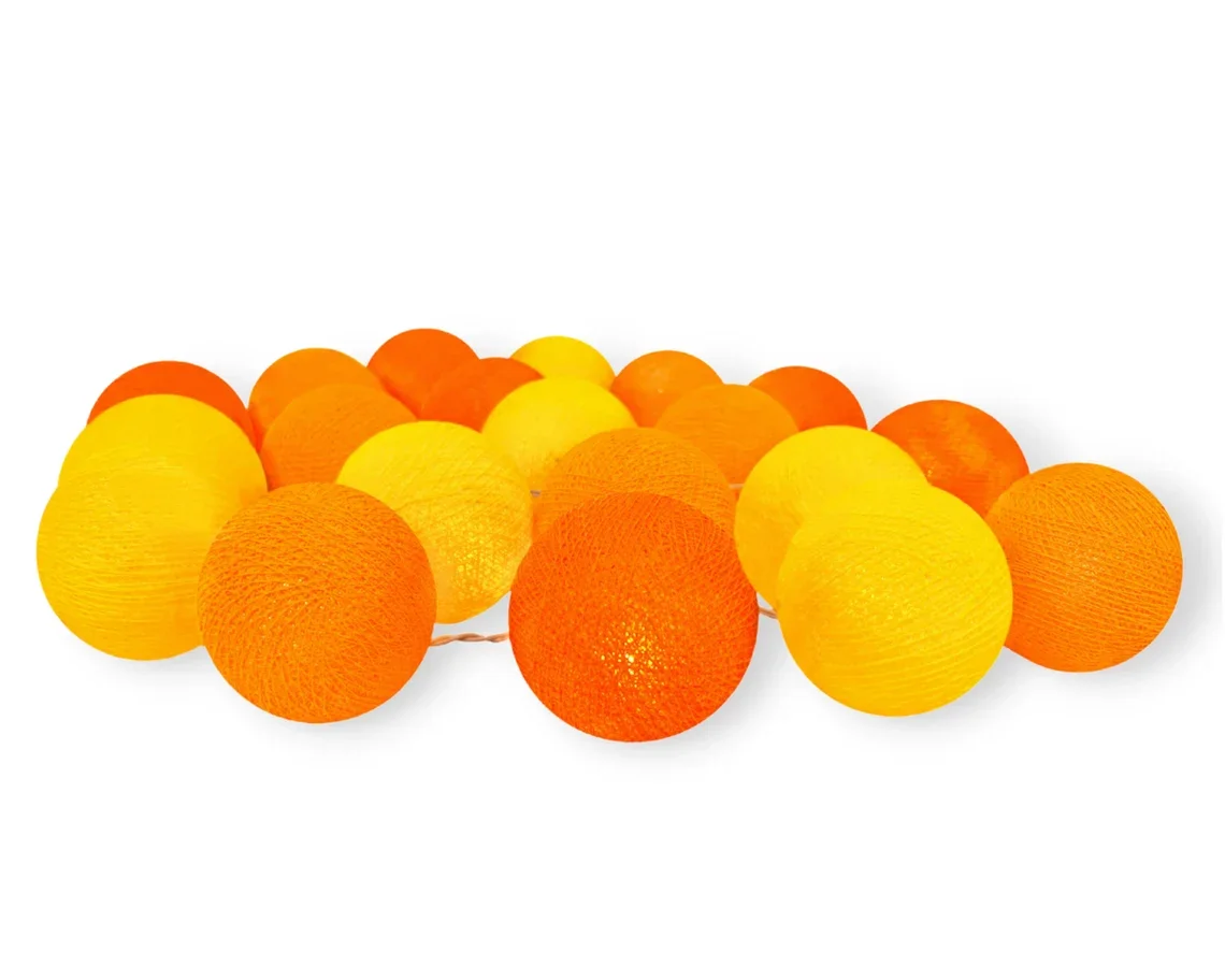Bolinhas de Luz Cormilu Led, À Pilha, 10 Bolas (amarelo e Laranja) 1.5m - 4