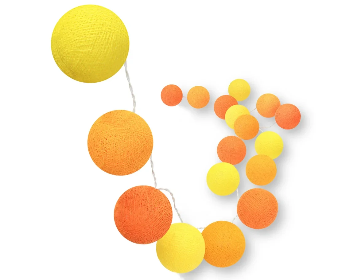 Ver imagem 2 de Bolinhas de Luz Cormilu Led, À Pilha, 10 Bolas (amarelo e Laranja) 1.5m