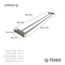 Ver imagem 4 de Toalheiro Inox 304 Duplo 60cm - Porta Toalha de Banheiro