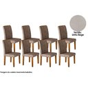 Ver imagem 4 de Kit 8 Cadeiras Sala Jantar Jade 8 Un Imbuia-capuccino/linho Bege Turim - Rufato