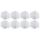 Ver imagem 1 de Jogo 8 Spots Box Luminárias Plafon Branca Quadrada 13cm Sobrepor PAR20 E27 Dital