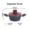 Panela Caçarola Nano Cerâmica Antiaderente Tampa V 16cm 1,2l - 2
