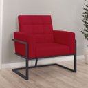 Ver imagem 1 de Poltrona Resistente Base de Ferro Courino para Recepção Luxo - Moblan Decor:Vermelho