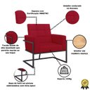 Ver imagem 4 de Poltrona Resistente Base de Ferro Courino para Recepção Luxo - Moblan Decor:Vermelho