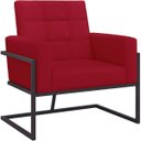 Ver imagem 3 de Poltrona Resistente Base de Ferro Courino para Recepção Luxo - Moblan Decor:Vermelho