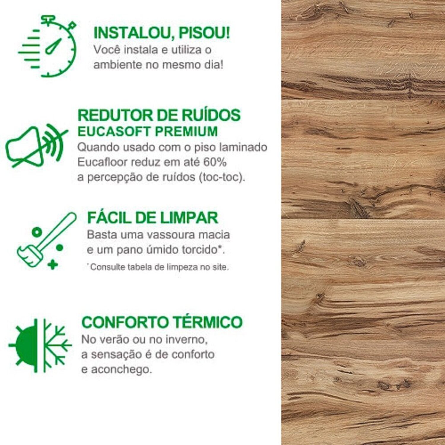 Piso Laminado 29,2cm X 7mm X 1,35m New Evidence Click Eucafloor - 3