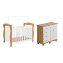 Ver imagem 2 de Quarto de Bebê Berço 3 em 1 e Cômoda 4 Gavetas 100% MDF Nina Espresso Móveis Branco Brilho/Amên