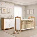 Ver imagem 1 de Conjunto Quarto de Bebê Nina com Berço e Cômoda MDF Branco/Amêndoa Espresso Móveis