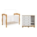 Ver imagem 4 de Conjunto Quarto de Bebê Nina com Berço e Cômoda MDF Branco/Amêndoa Espresso Móveis