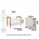 Ver imagem 4 de Quarto de Bebê Berço 3 em 1 e Cômoda 4 Gavetas 100% MDF Nina Espresso Móveis Branco Brilho/Amên