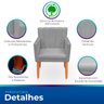 Kit com 2 Poltronas Cadeiras Elegante Confortável e Reforçada para Sala Carol Suede - 3