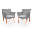 Ver imagem 1 de Kit com 2 Poltronas Cadeiras Elegante Confortável e Reforçada para Sala Carol Suede