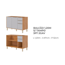 Ver imagem 3 de Balcão de Cozinha C/ 3 Portas e 2 Gavetas S/tampo 120cm