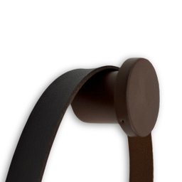 Espelho Redondo Adnet 60cm Moldura e Alça Couro Café + Suporte - 2