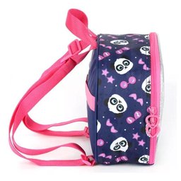 Kit Mochila com Rodinhas e Lancheira Escolar Panda Up4you Azul - Maxlog - 3