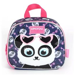 Kit Mochila com Rodinhas e Lancheira Escolar Panda Up4you Azul - Maxlog - 2