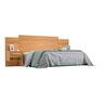 Cabeceira Queen para Box 158cm 100% Mdf Ripada e com 02 Mesas de Cabeceira Dallas Espresso Móveis - 4