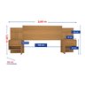 Cabeceira Queen para Box 158cm 100% Mdf Ripada e com 02 Mesas de Cabeceira Dallas Espresso Móveis - 6