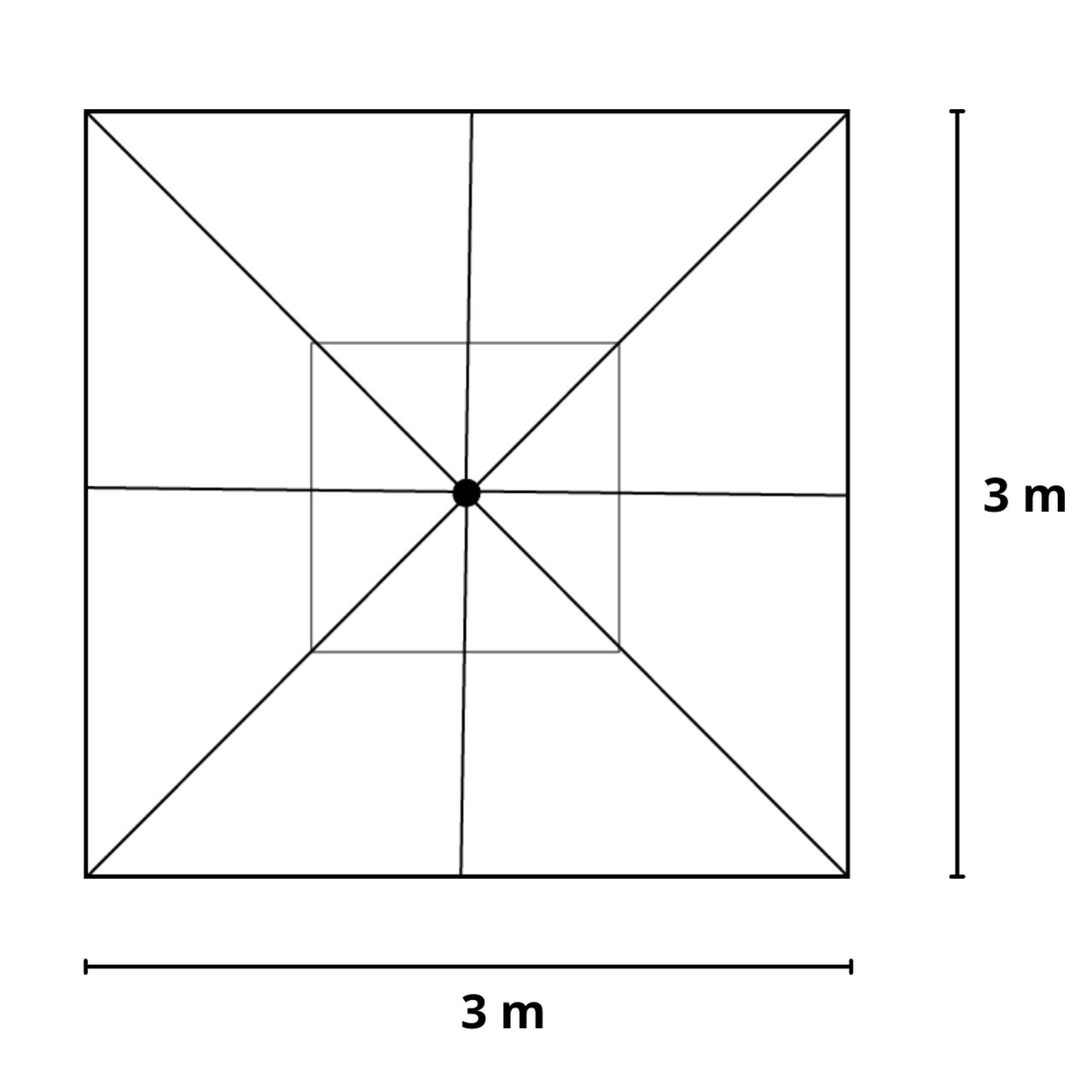 Ombrelone Guarda Sol Noronha Premium Aluminio 3,0 X 3,0 C/ Base em 100l - 3