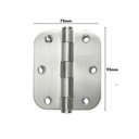 Ver imagem 2 de Dobradiça 3x2,5 Aço Inox Polido com Rolamento Canto Redondo Cartela com 3 Unidades Única