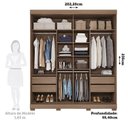 Ver imagem 4 de Guarda Roupa Casal com Espelho 2 Portas de Correr 4 Gavetas Mdf Camilla Espresso Móveis