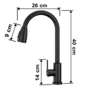Ver imagem 6 de Torneira de Cozinha Roma Mangueira Flexível Aço Inox 304 Preto Goldenx
