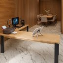 Ver imagem 6 de Mesa 150x150 em L Cozinha Jantar Grande Cor Preta Mel Clickforte Marrom