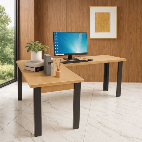 Mesa 150x150 em L Cozinha Jantar Grande Cor Preta Mel Clickforte Marrom