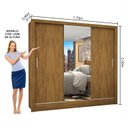 Ver imagem 4 de Guarda-Roupa Casal 3 Portas com Espelho Porto Plus Espresso Móveis Marrom/Cinamomo