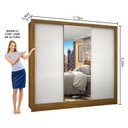Ver imagem 4 de Guarda-Roupa Casal 3 Portas com Espelho Porto Plus Espresso Móveis Marrom/Cinamomo Off White