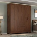 Ver imagem 1 de Guarda Roupa Casal Primordial Max 6 Portas de Bater 2 Gavetas Marrom/Jacaranda