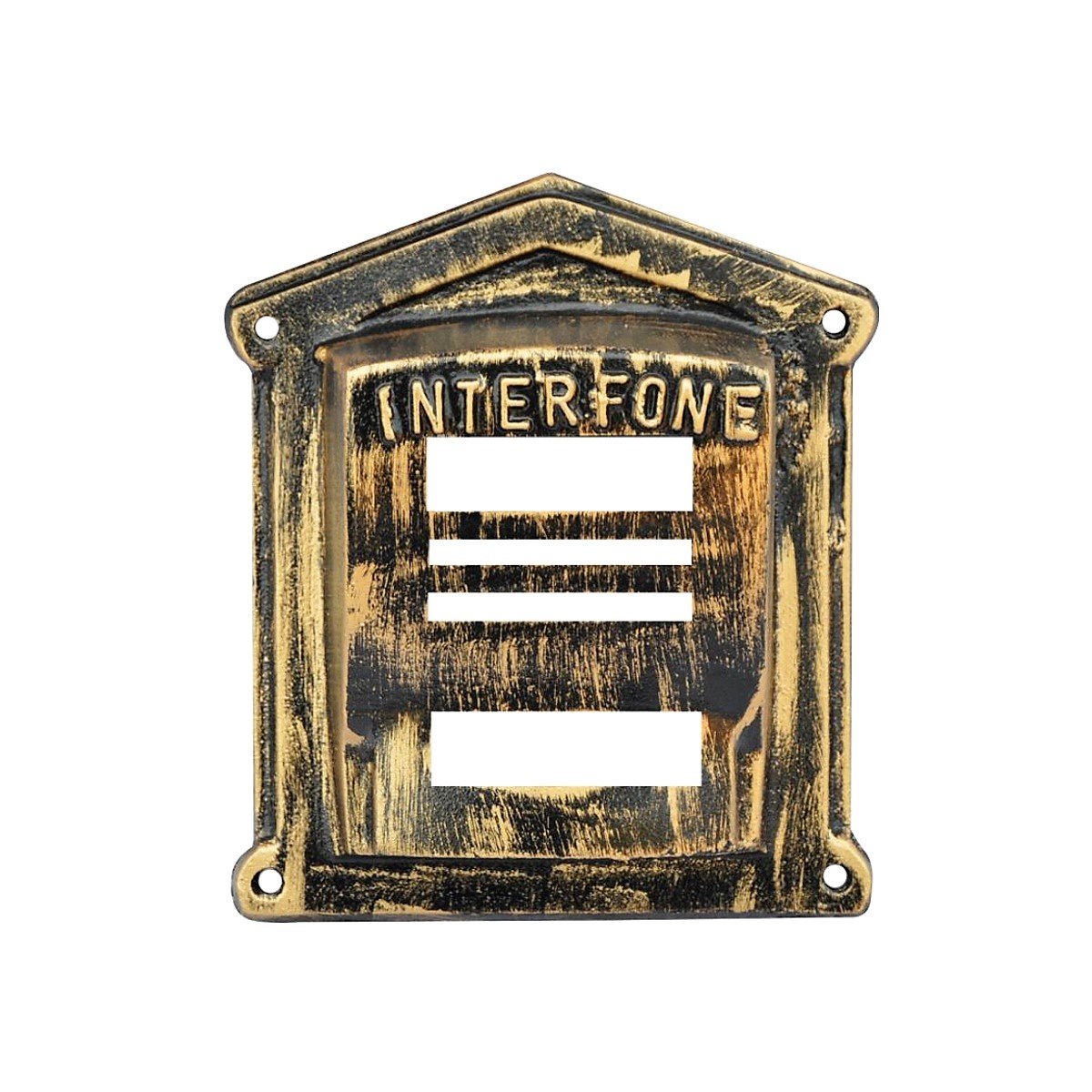 Protetor Interfone Caixa Alumínio Fundido N02 Ouro Pincelado - 1