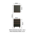 Ver imagem 3 de Kit Armário de Cozinha Aéreo e Balcão com 3 Gavetas 60 cm Preto Reims Madesa