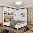 Ver imagem 1 de Guarda-roupa Casal Modulado 5 Portas com Cama Hercules 4 Portas 4 Gavetas com Espelho