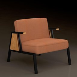 Kit 2 Poltronas Decorativa Newark Preto/cinamomo/terrac - M. Arapongas Preto Fosco/cin/suede - 3