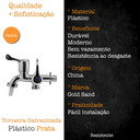 Ver imagem 4 de Torneira Lavanderia Tanque 2 Saídas Plástico 1/4 Gold Sand