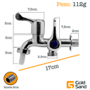 Ver imagem 2 de Torneira Lavanderia Tanque 2 Saídas Plástico 1/4 Gold Sand