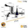 Torneira Lavanderia Tanque 2 Saídas Plástico 1/4 Gold Sand - 2