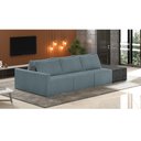 Ver imagem 2 de Sofá Ilha 3 Lugares Living 312cm Modulado Sala Lary Bouclê/pu Pto K01 - D'Rossi