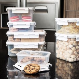 Pote Hermético Organizador de Geladeira Click Retangular 560ml Cores Ou - Transparente - 3