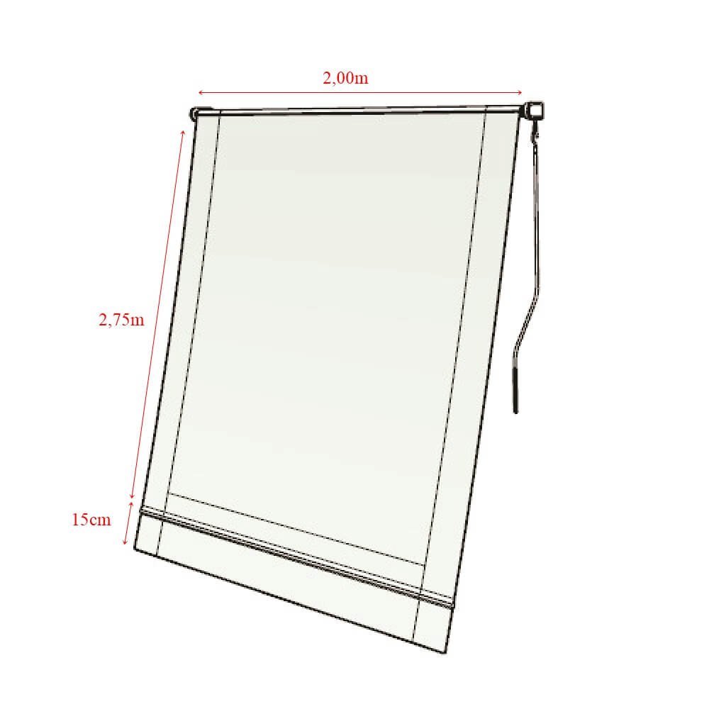 Toldo Cortina Retratil Branco - 2,00m x 2,75m - Kit completo - 4