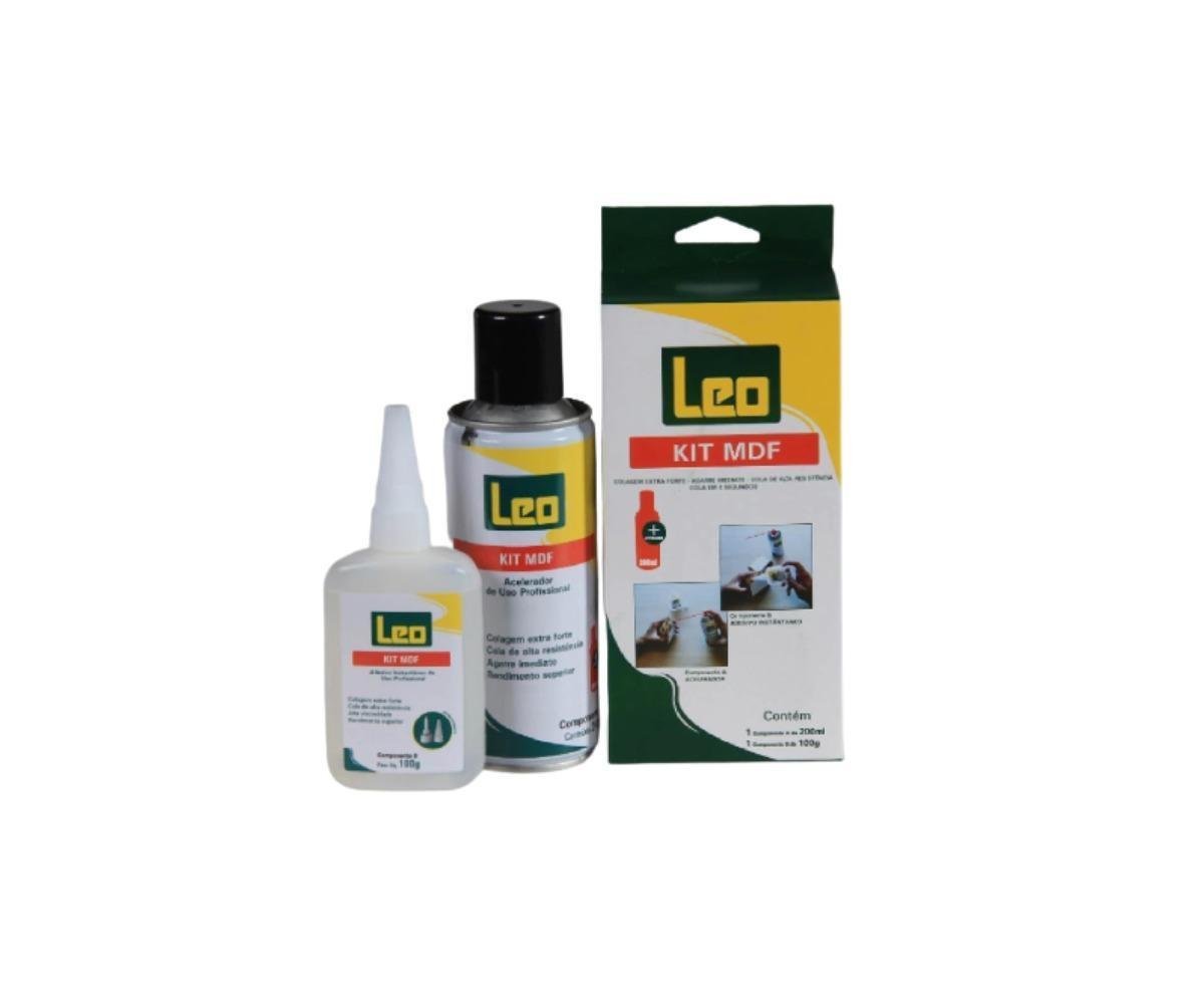 Kit Spray Cola Adesiva Instantânea Leo Mdf MadeiraMadeira