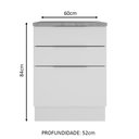 Ver imagem 4 de Balcão Stella 60cm 3 Gavetas Branco Madesa