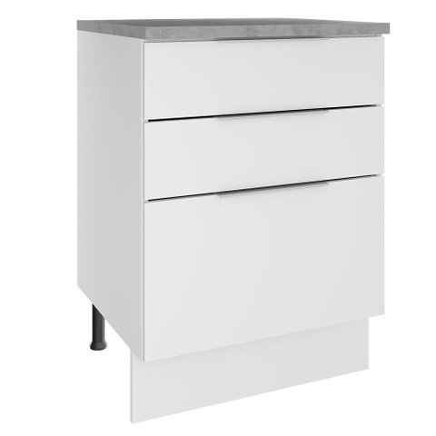Balcão Stella 60cm 3 Gavetas Branco Madesa