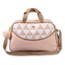 Mala Maternidade Triângulos Rosé com Marrom 41cm - 1