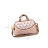 Mala Maternidade Triângulos Rosé com Marrom 41cm - 3