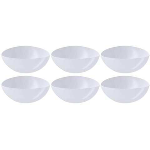 Kit 6 Saladeiras Triangulares Tigelas Plásticas 5l Brancas Essential Coza Pote Sobremesa Pipoca