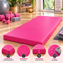 Ver imagem 3 de Colchonete para Academia Exercícios e Treinos 90x40x3 cm Rosa