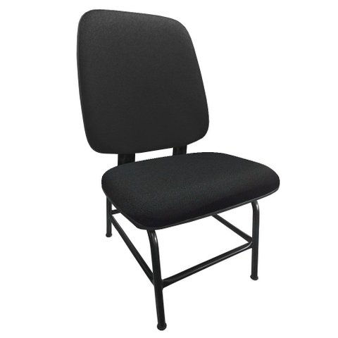 Cadeira Reforçada para Obeso Cadeirão Fixo Maxx Suporta até 180 Kg Estofada Tecido Js Preto