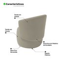 Ver imagem 3 de Poltrona Decorativa Aisha Orgânica Veludo Bege - Desk Design